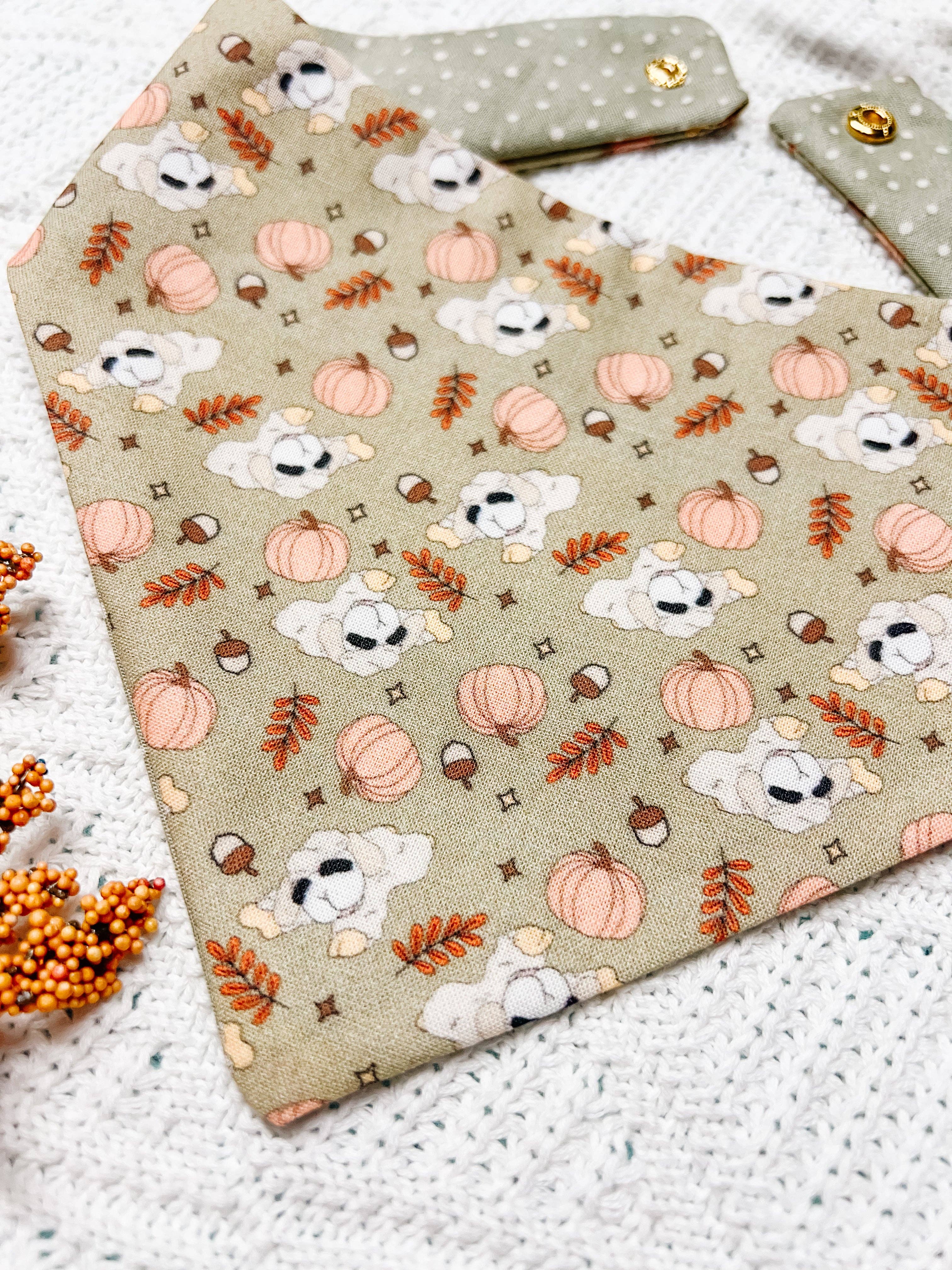 Fall Lamb Snap-On Dog Bandana