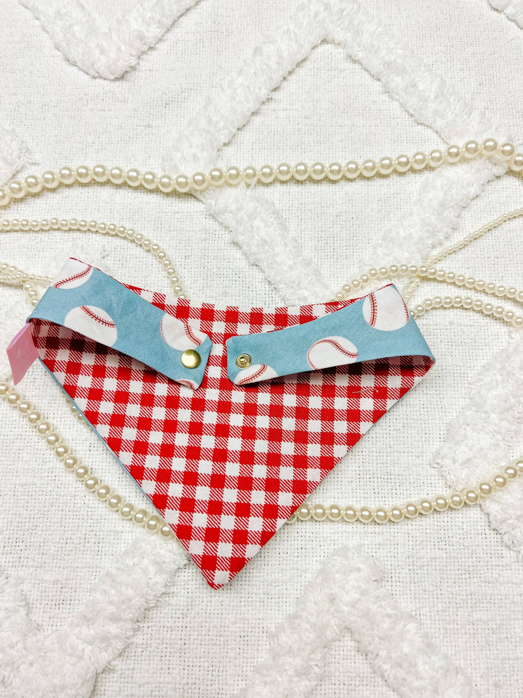 Baseball Snap-on Dog Bandana