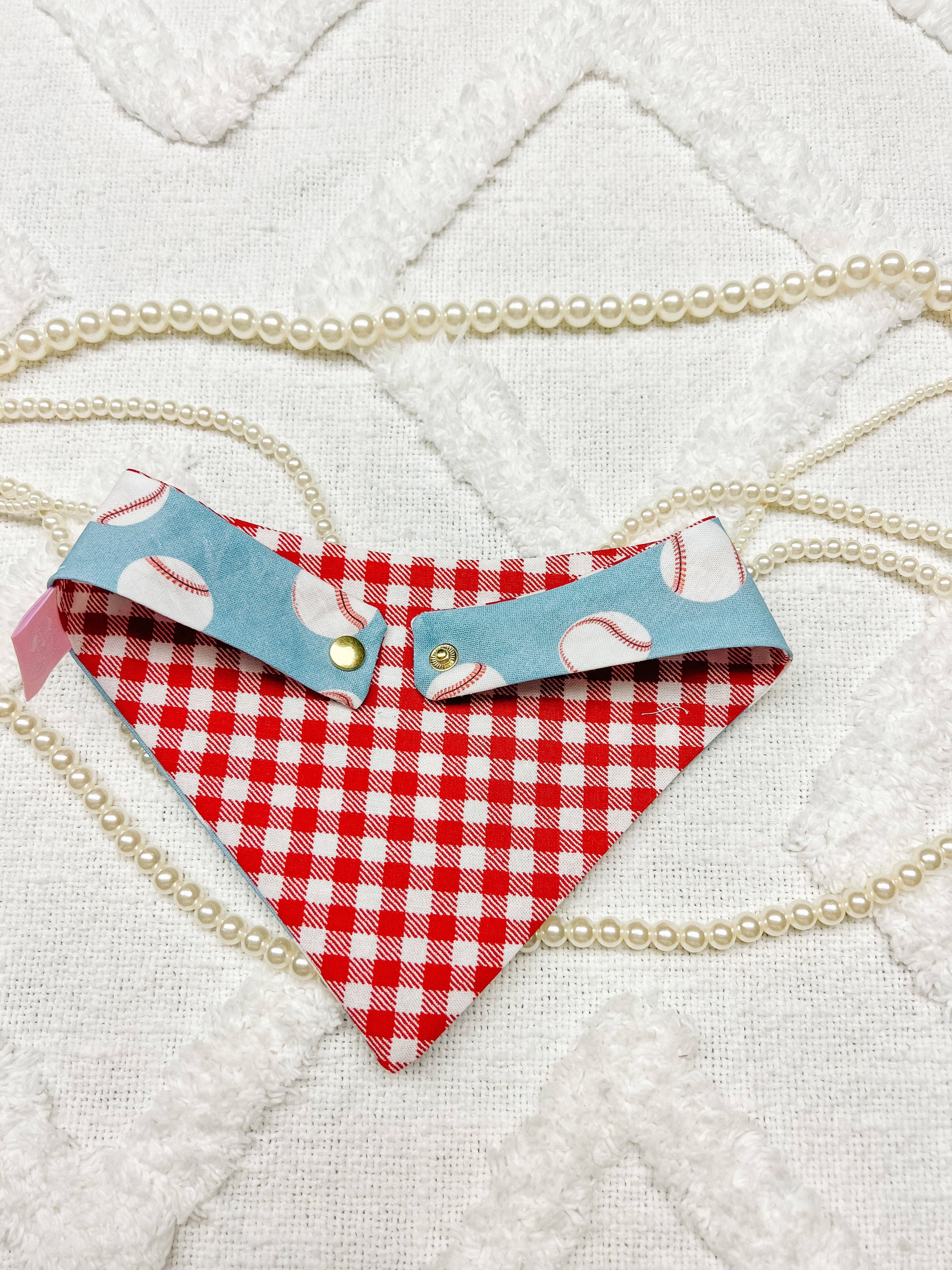 Baseball Snap-on Dog Bandana