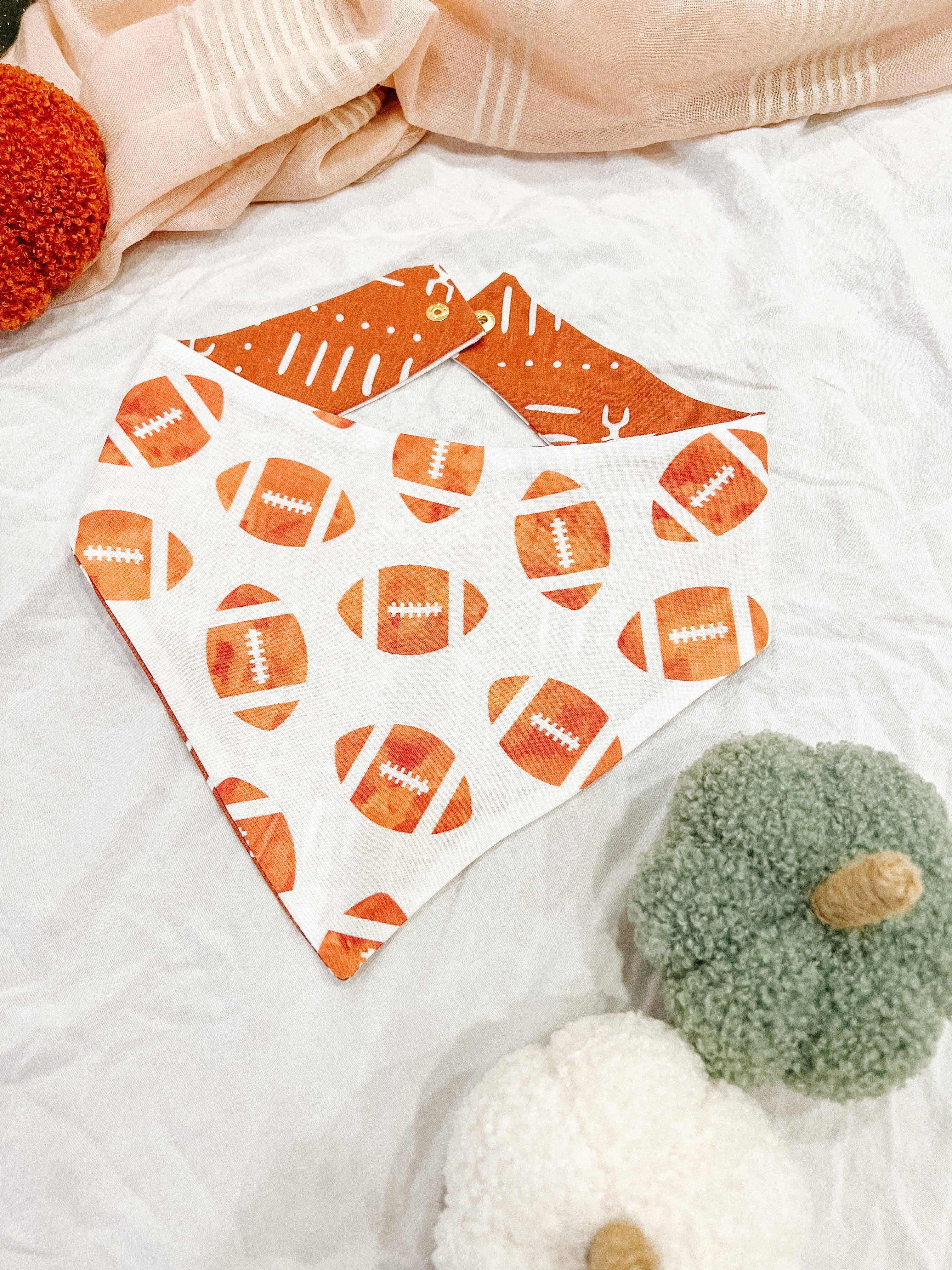 Football Snap-On Dog Bandana