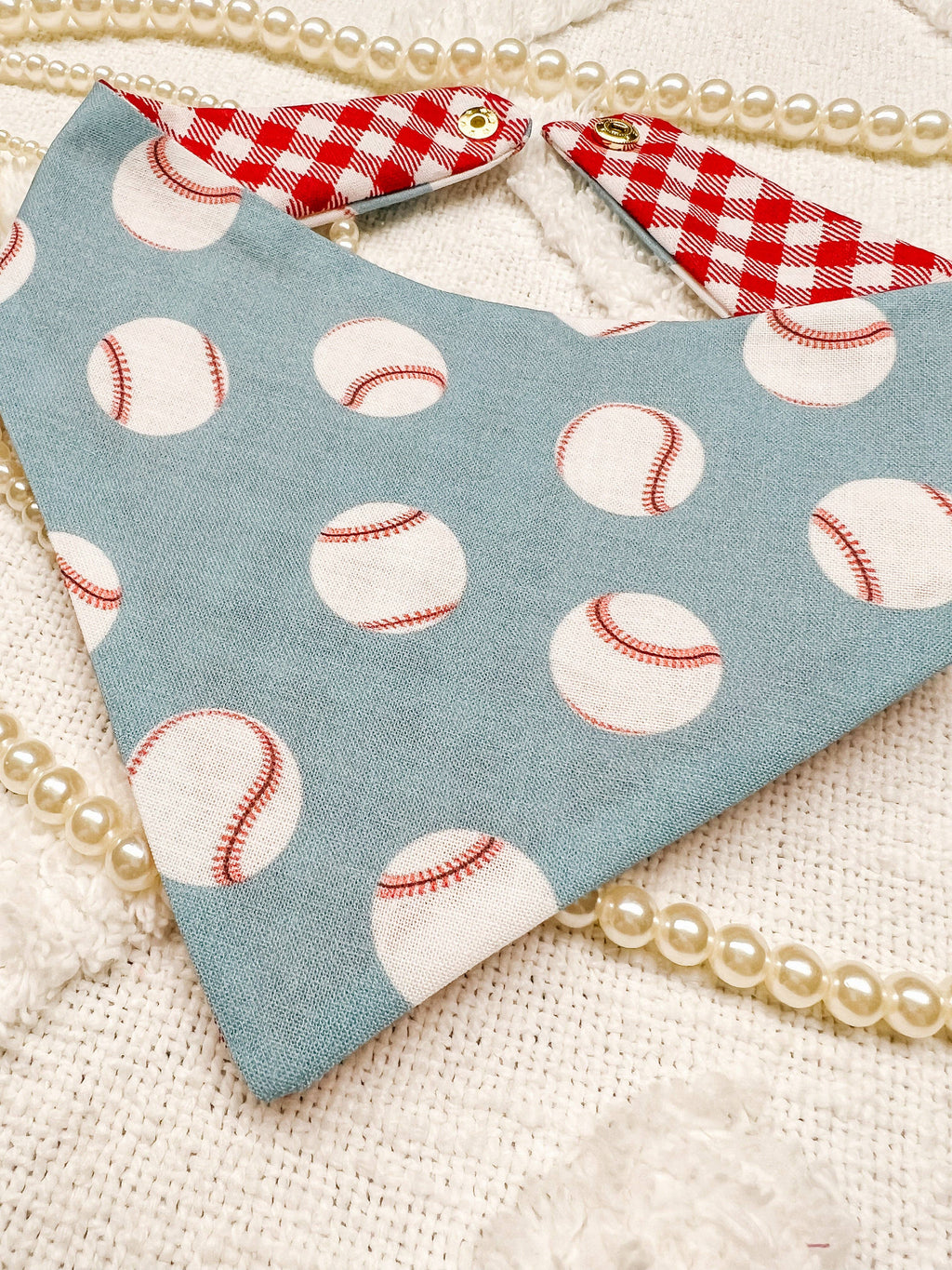 Baseball Snap-on Dog Bandana