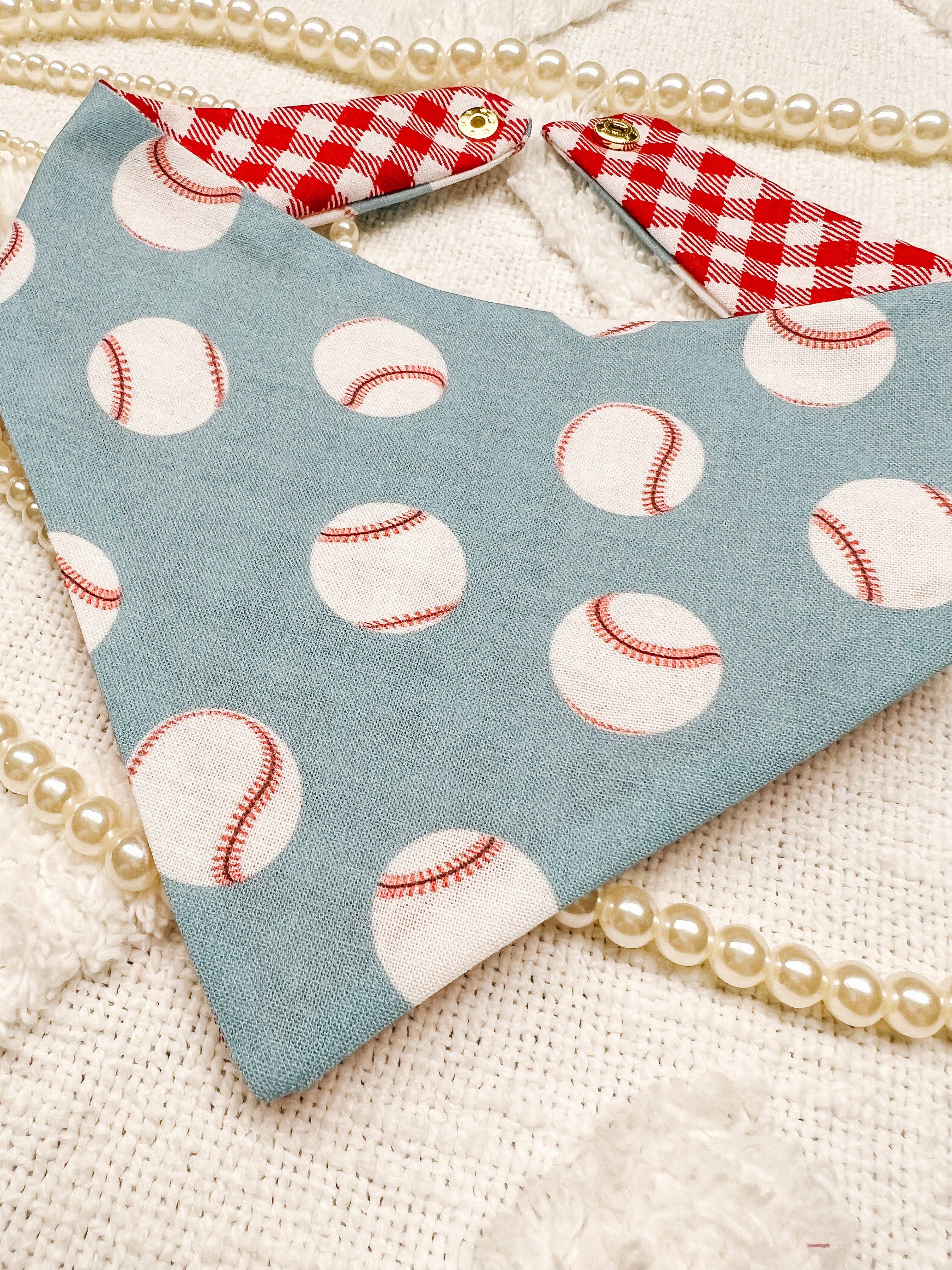 Baseball Snap-on Dog Bandana
