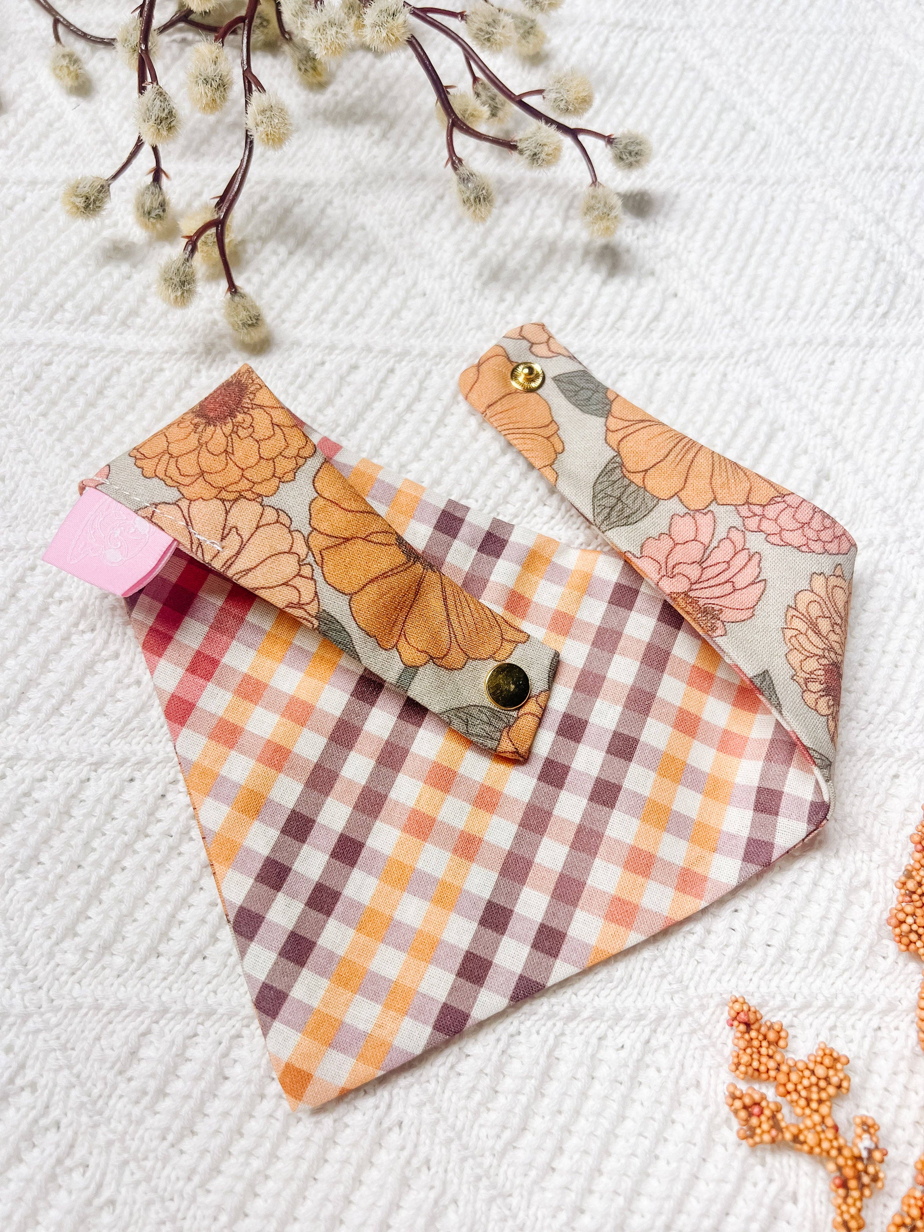 Vintage Floral Snap-On Dog Bandana