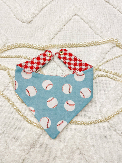 Baseball Snap-on Dog Bandana