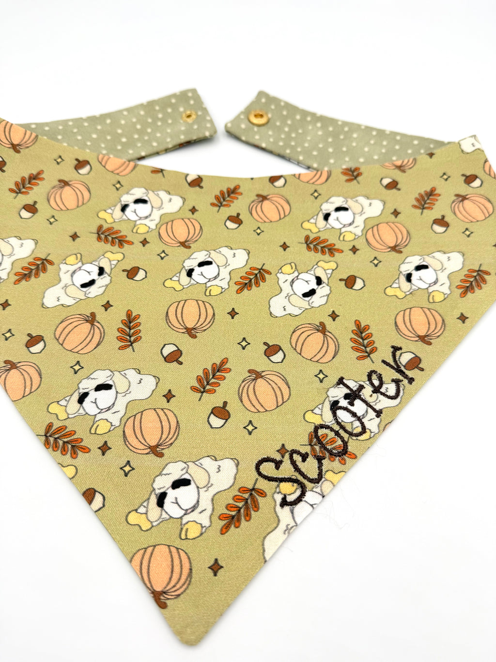 Fall Lamb Snap-On Dog Bandana
