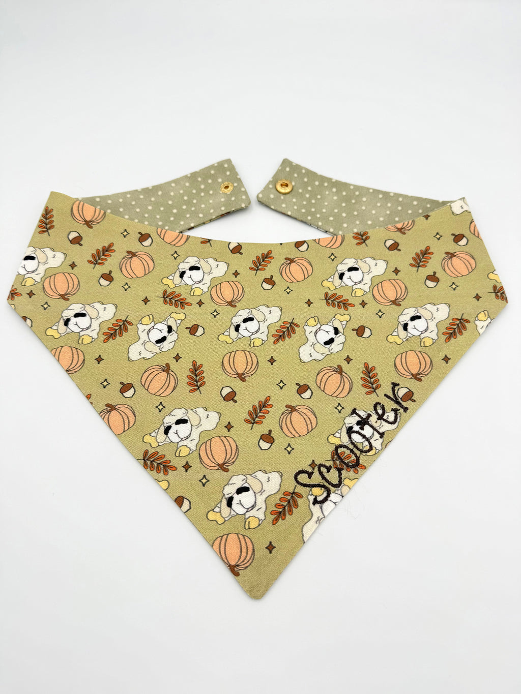 Fall Lamb Snap-On Dog Bandana