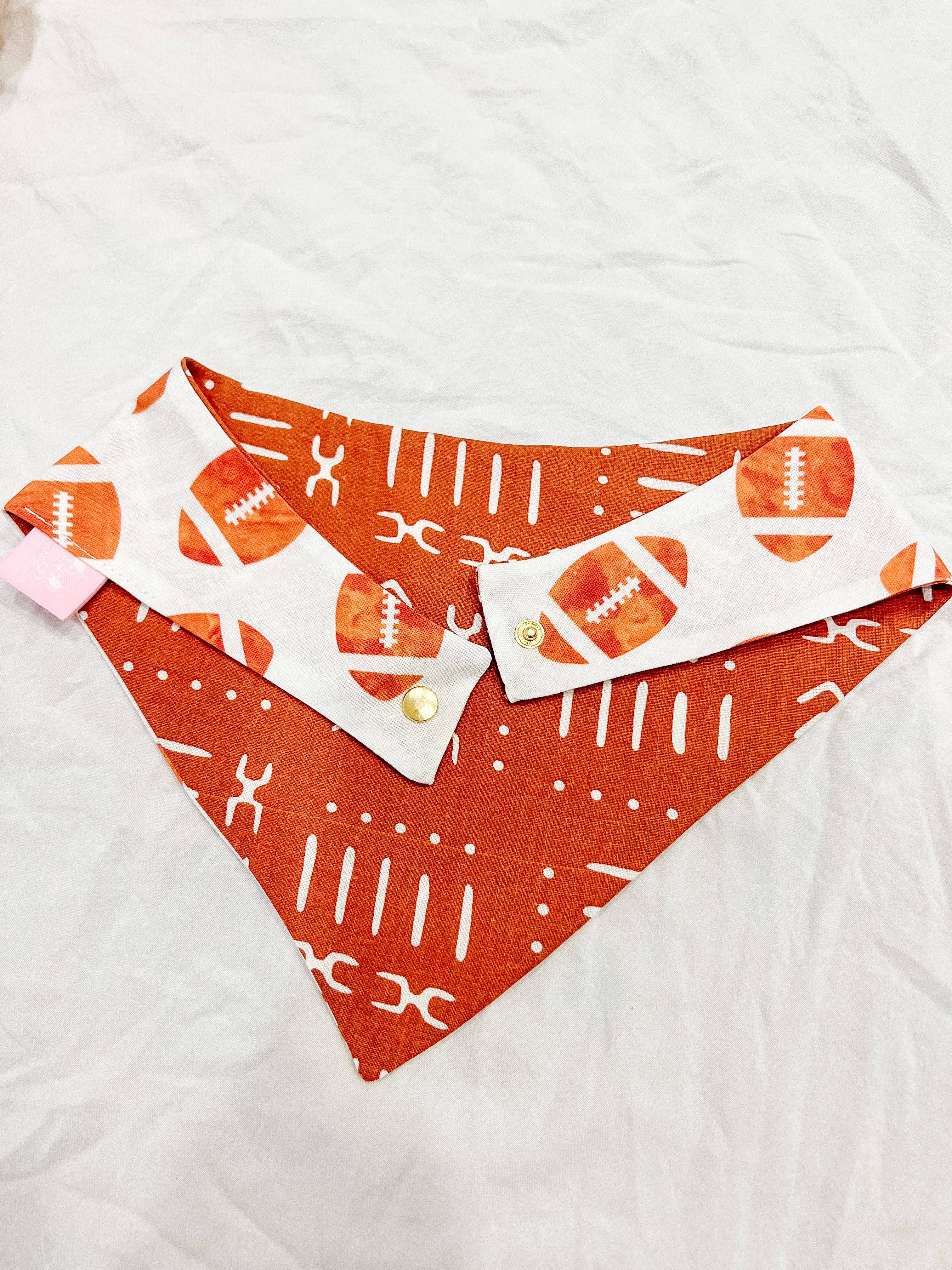 Football Snap-On Dog Bandana