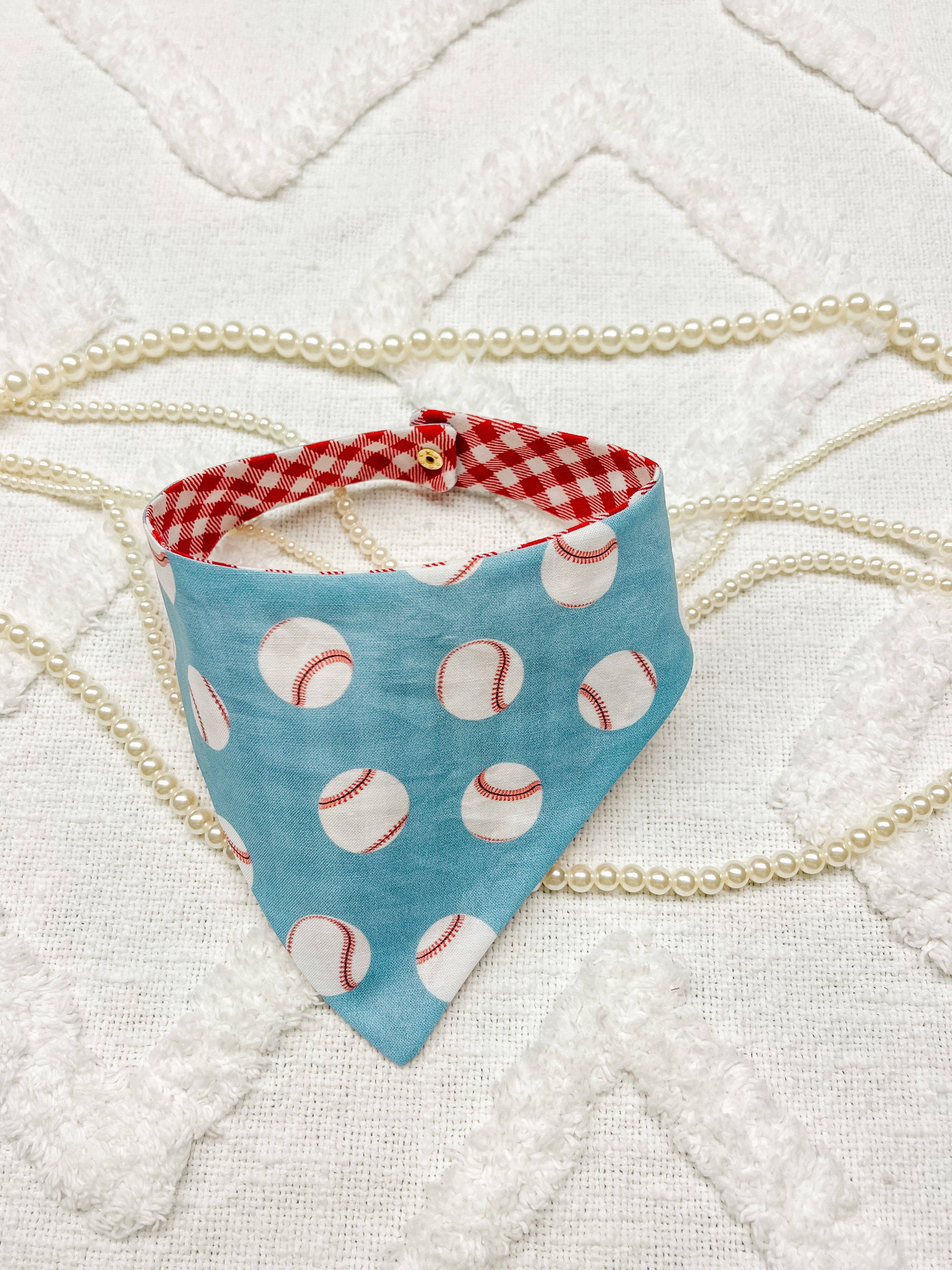 Baseball Snap-on Dog Bandana