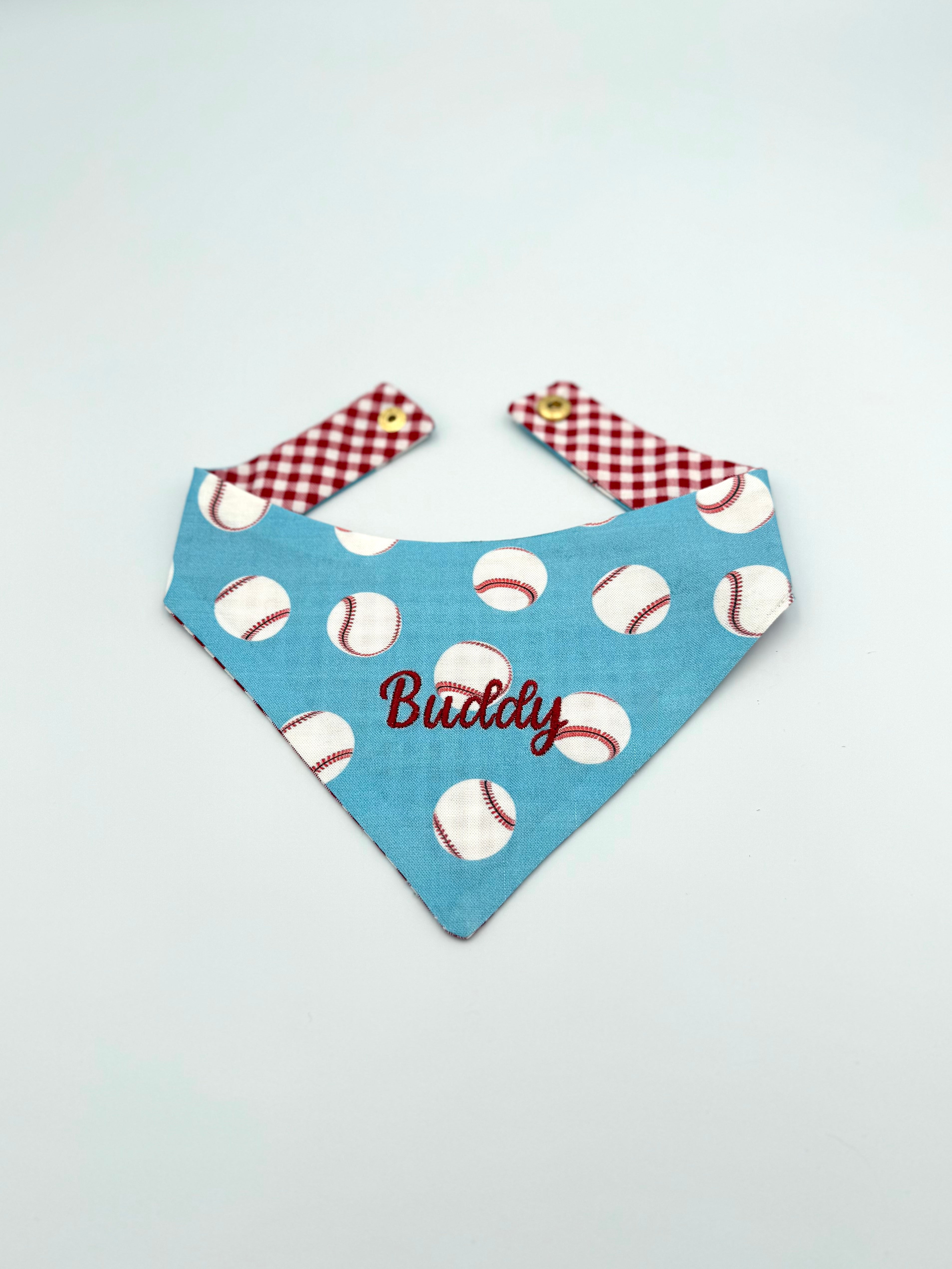 Baseball Snap-on Dog Bandana