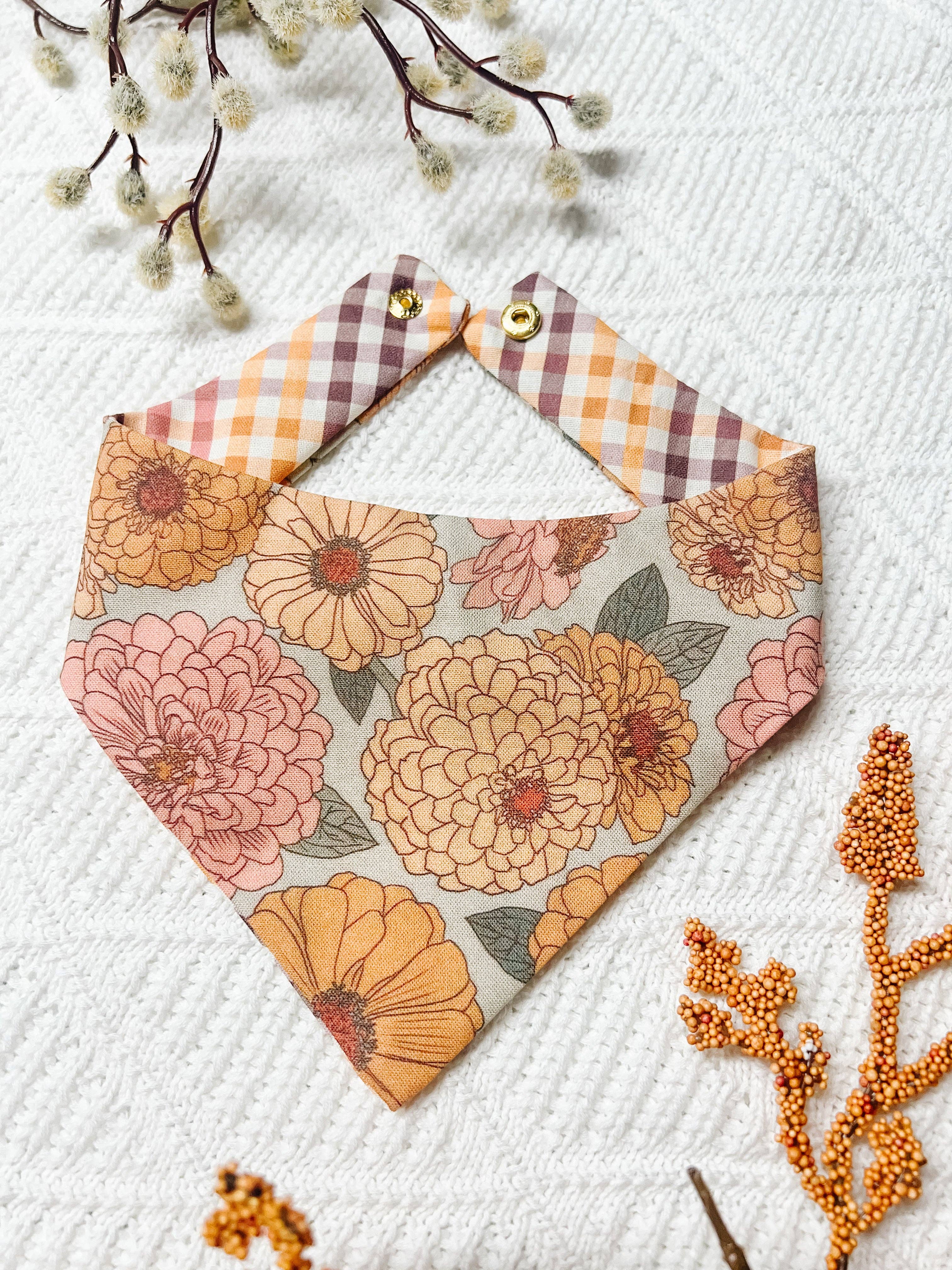 Vintage Floral Snap-On Dog Bandana