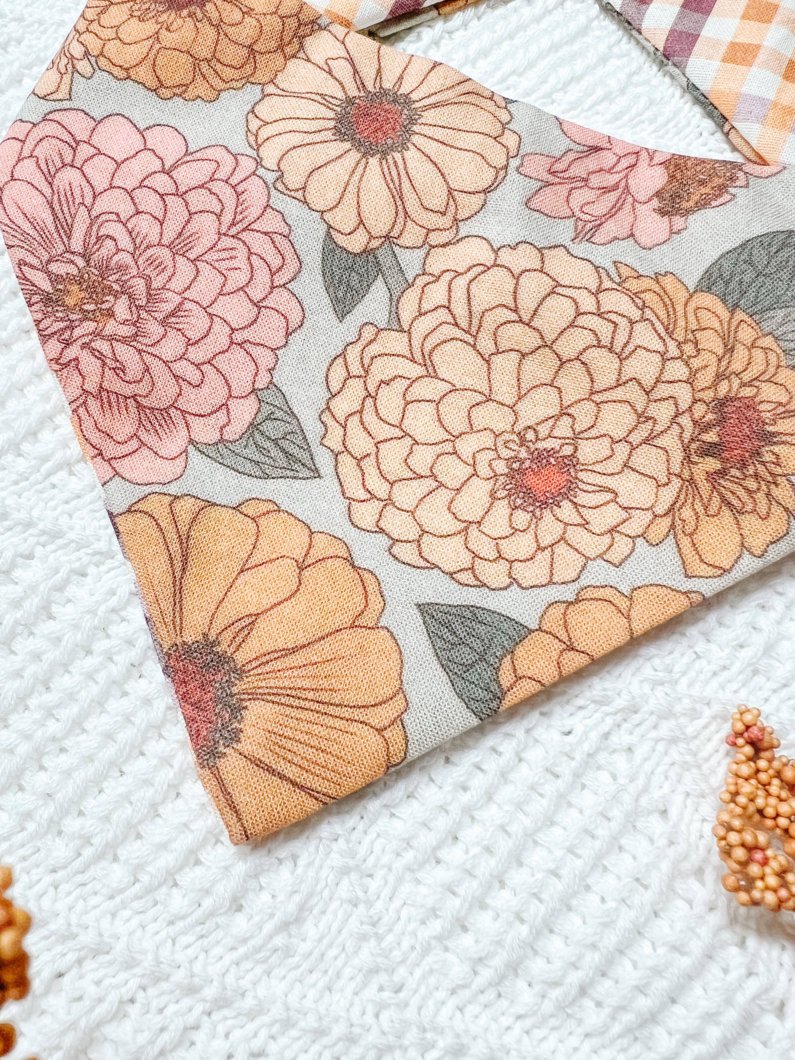 Vintage Floral Snap-On Dog Bandana